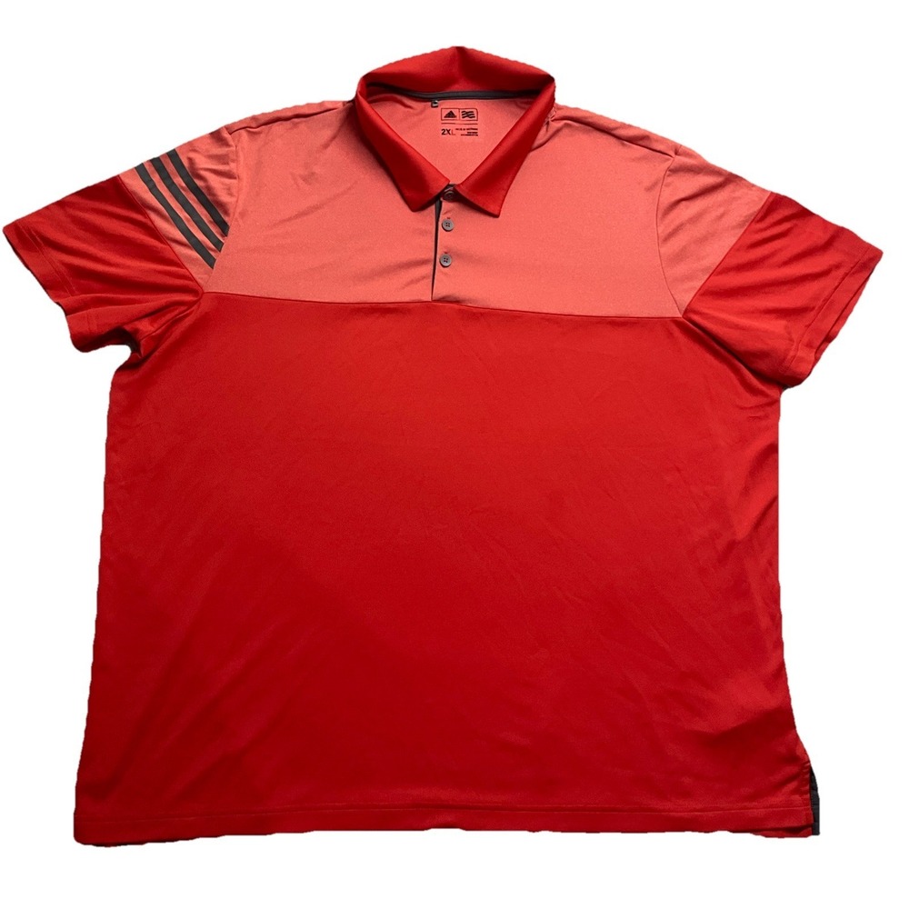 Adida‎ Mens Orange Short Sleeve Polo Shirt Size 2XL